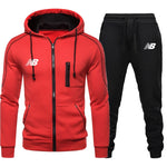 2020 Men's Sets Brand Zipper Hoodies Sportswear Tracksuits 2 Piece Men's Hoodies+Pants Sets Male Streetswear Coat Jackets Winter