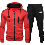 2020 Men's Sets Brand Zipper Hoodies Sportswear Tracksuits 2 Piece Men's Hoodies+Pants Sets Male Streetswear Coat Jackets Winter